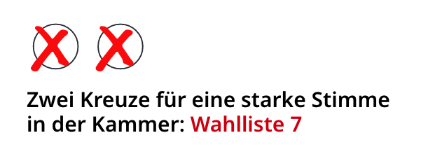 Zwei Kreuze für eine starke Stimme in der Kammer: Wahlliste 7